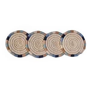 Kazi Handmade in Africa Raffia 4 Piece Coaster Set